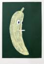 'Banane am Rauchen', 2018, ca. 30cm x 50cm, Tape, watercolor on cardboard